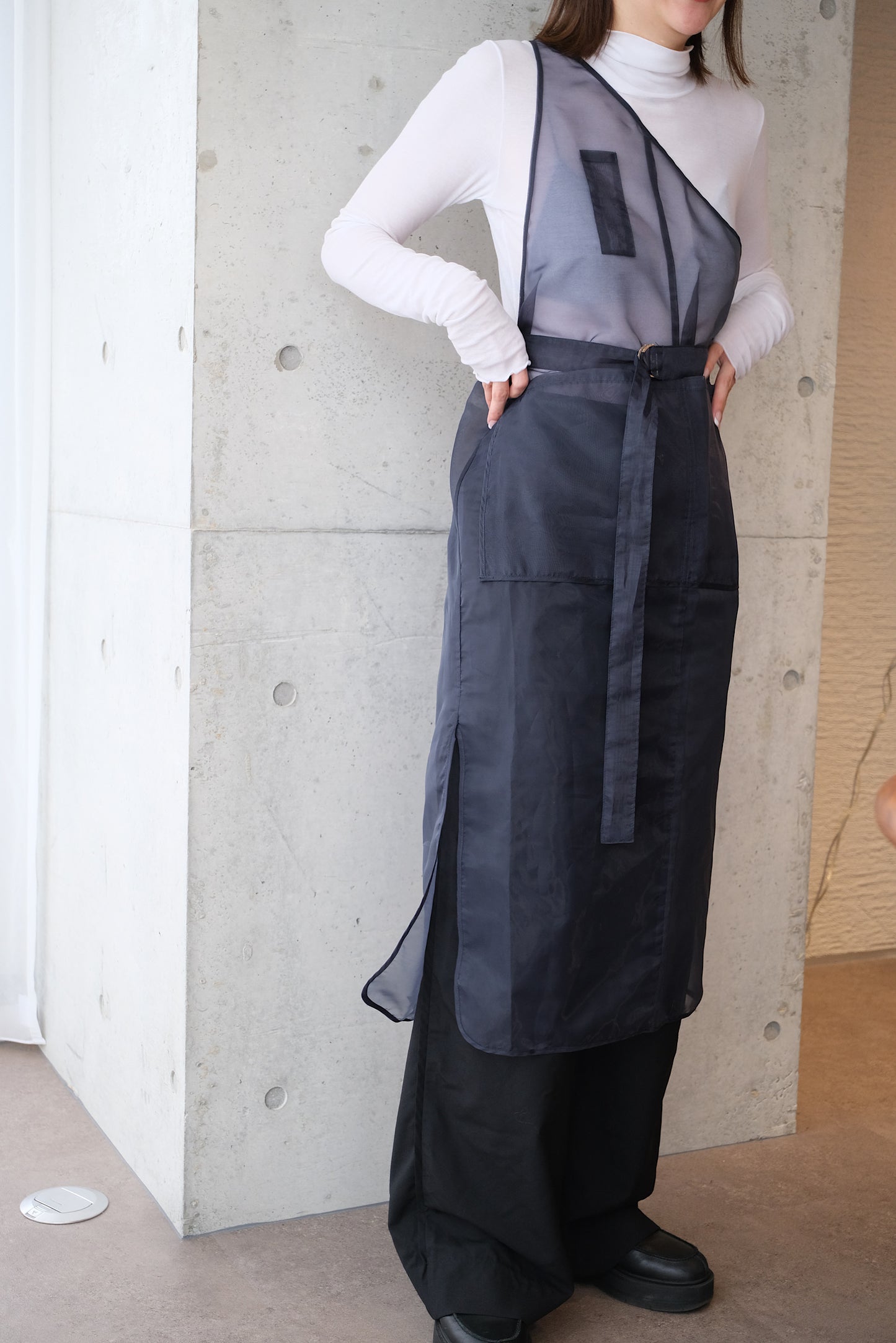 【リニューアル後商品】シースルーエプロン ネイビー