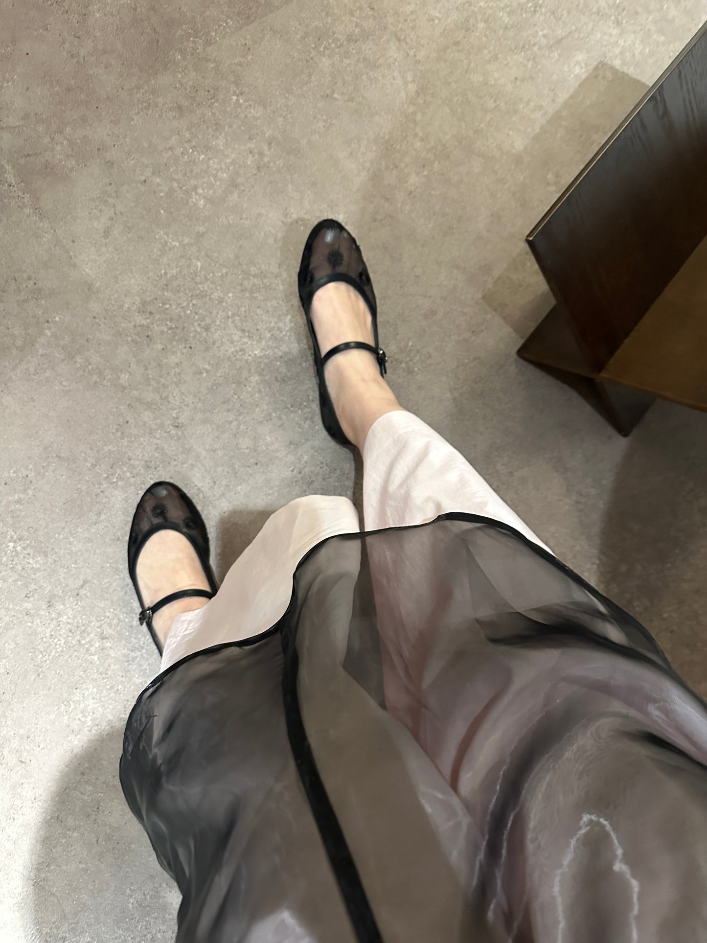 【再販開始!リニューアル後商品】シースルーエプロン ブラック