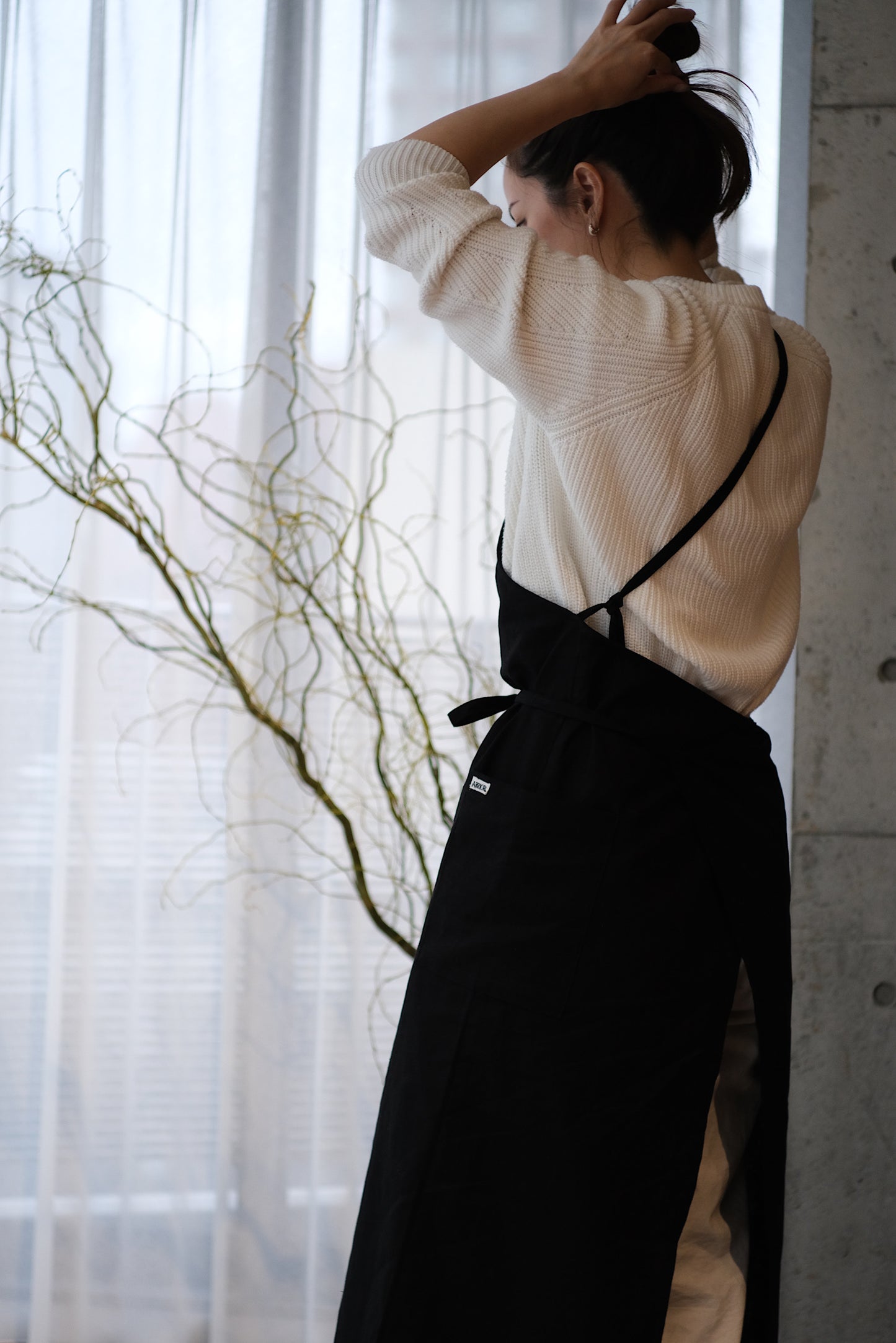 リネンエプロン ブラック